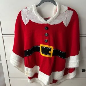 Festive Santa Poncho Sweater